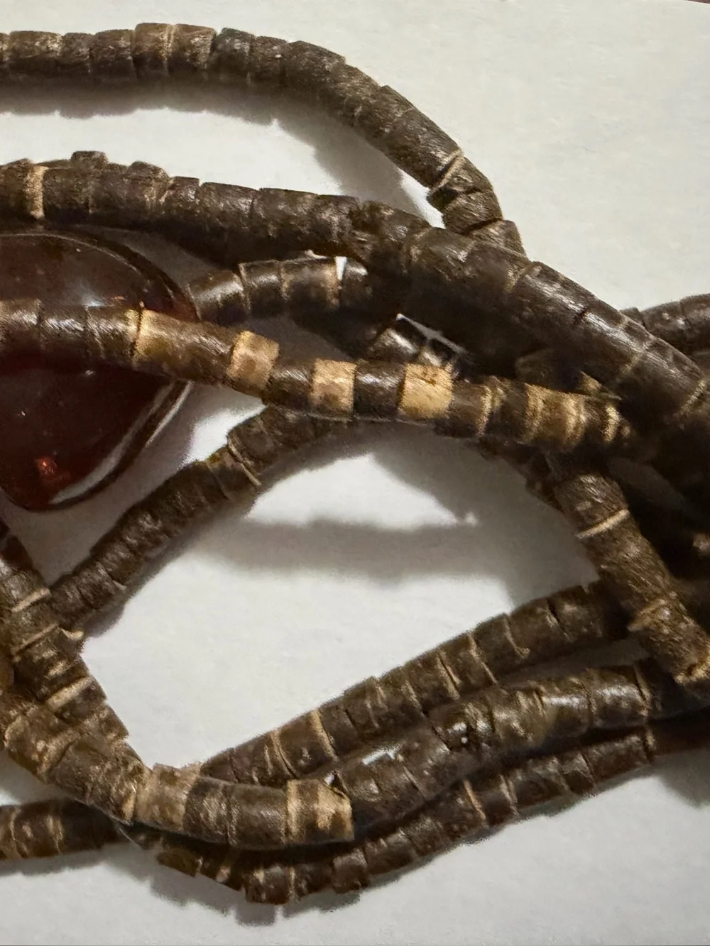CHICO Bohemian Multi-Strand Brown Wood and large colorful Beaded Necklace